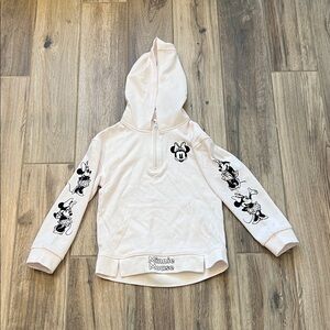 Minnie Mouse Cream 1/4 Zip Hoodie Size 7/8